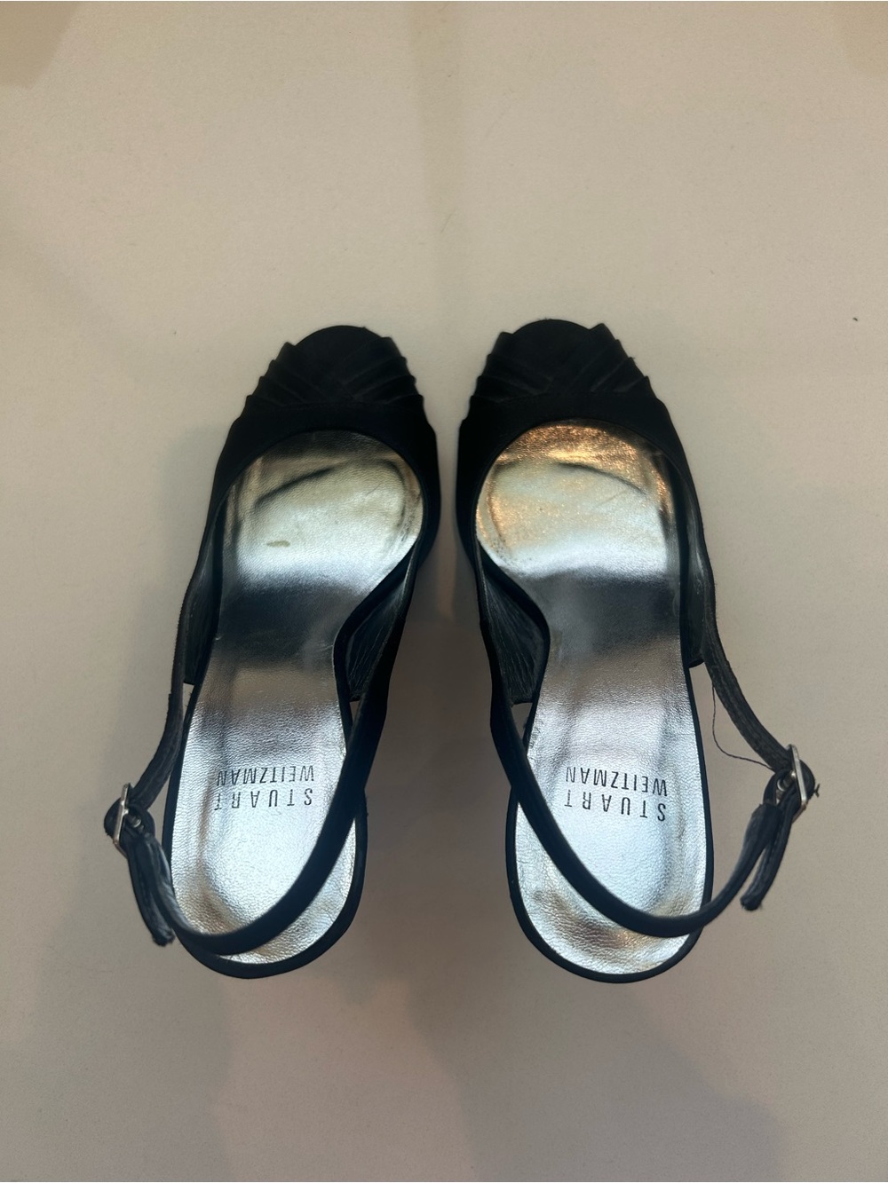 Black Rhinestone Open Toe Heels - Picture 3 of 5